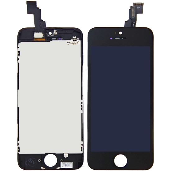 iPhone 5C Display + Digitizer, +Metal Plate A+ High Quality - Black