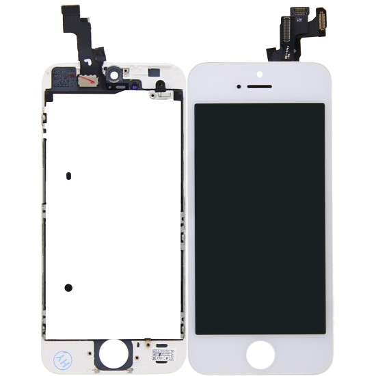 iPhone 5S/SE Display + Digitizer, +Metal Plate A+ High Quality - White iPhone 5S/SE Display + Digitizer, +Metal Plate A+ High Quality - White