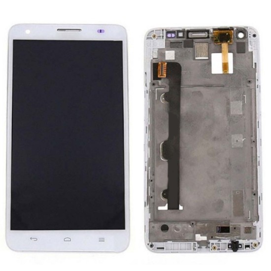 Huawei Ascend G750 Display + Digitizer With Front Frame - White