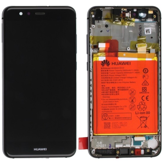 Huawei P10 Lite (WAS-L21) OEM Service Part Screen Incl. Battery 3000mAh - Black