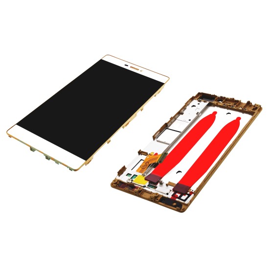 Huawei P8 (GRA-L09) Display Incl Digitizer + Frame - Gold Huawei P8 (GRA-L09) Display Incl Digitizer + Frame - Gold